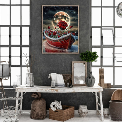 Dream Moon Ferry - Full Round Drill Diamond Painting 30*40CM