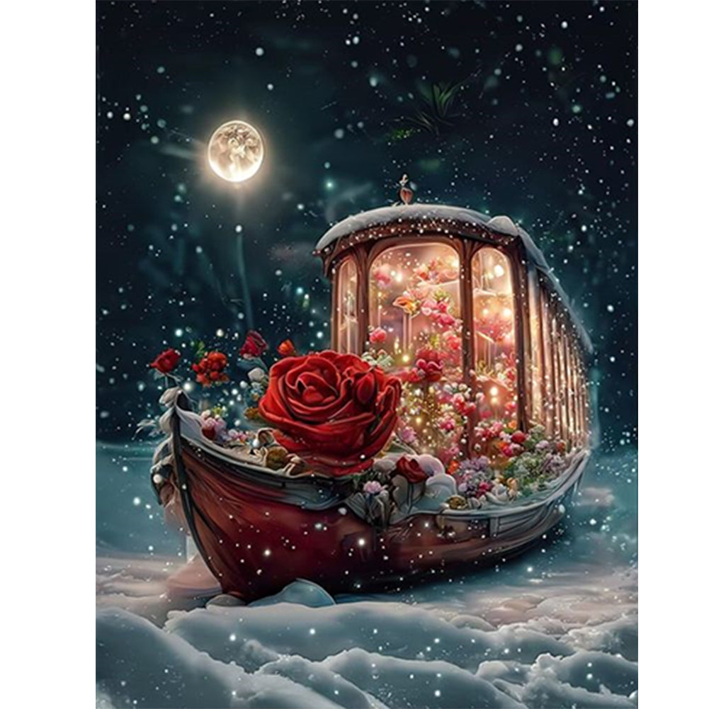 Dream Moon Ferry - Full Round Drill Diamond Painting 30*40CM