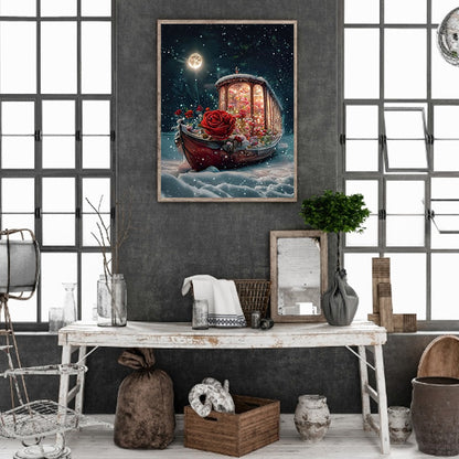 Dream Moon Ferry - Full Round Drill Diamond Painting 30*40CM