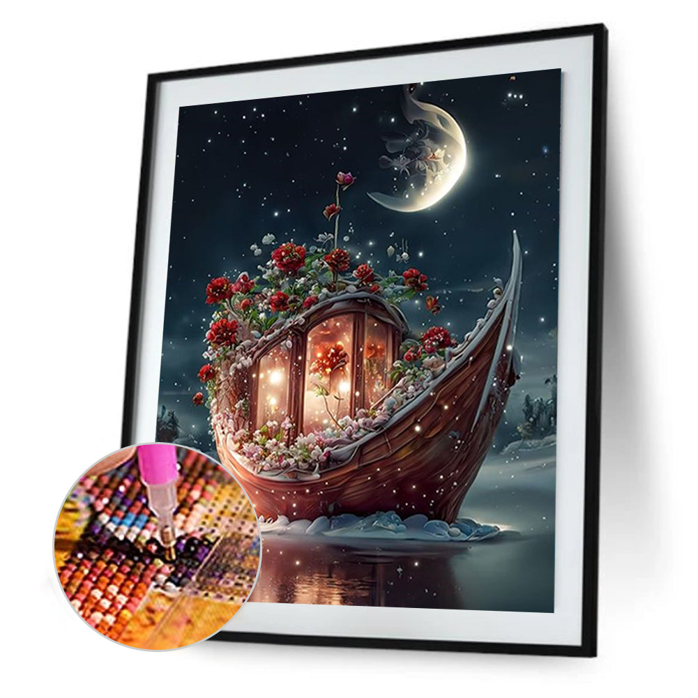 Dream Moon Ferry - Full Round Drill Diamond Painting 30*40CM