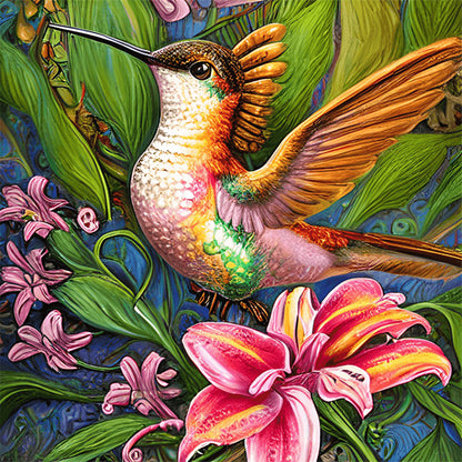 Hummingbird - Full Round Drill Diamond Painting 30*30CM