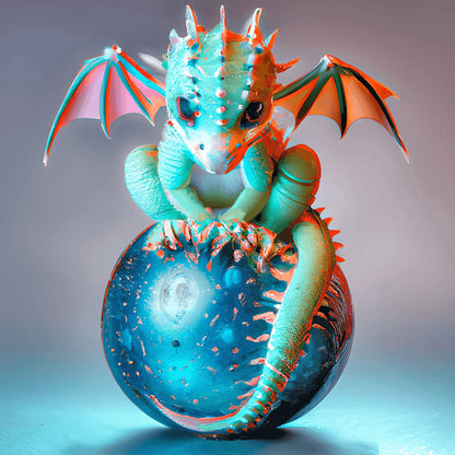 Guardian Planet Little Pterosaur - Full Round Drill Diamond Painting 30*30CM