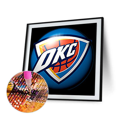 Oklahoma City Thunder Basketball Team - Full Round Drill Diamond Painting 30*30CM