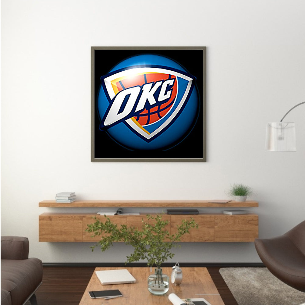 Oklahoma City Thunder Basketball Team - Full Round Drill Diamond Painting 30*30CM