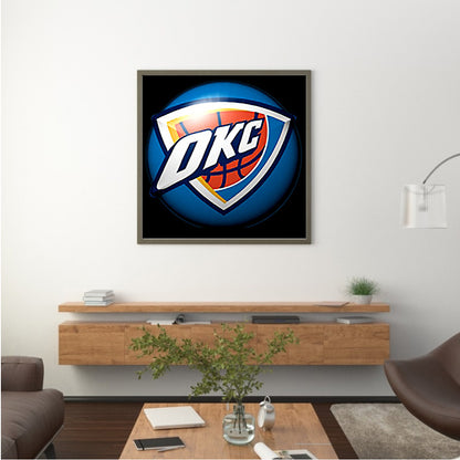 Oklahoma City Thunder Basketball Team - Full Round Drill Diamond Painting 30*30CM