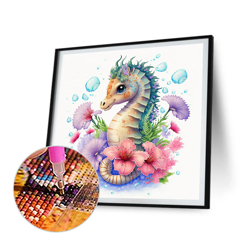 Seahorse - Full Round Drill Diamond Painting 35*35CM