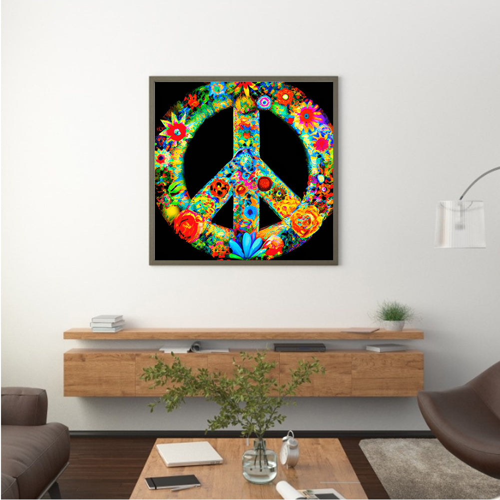 Peace Sign - Full Round Drill Diamond Painting 30*30CM