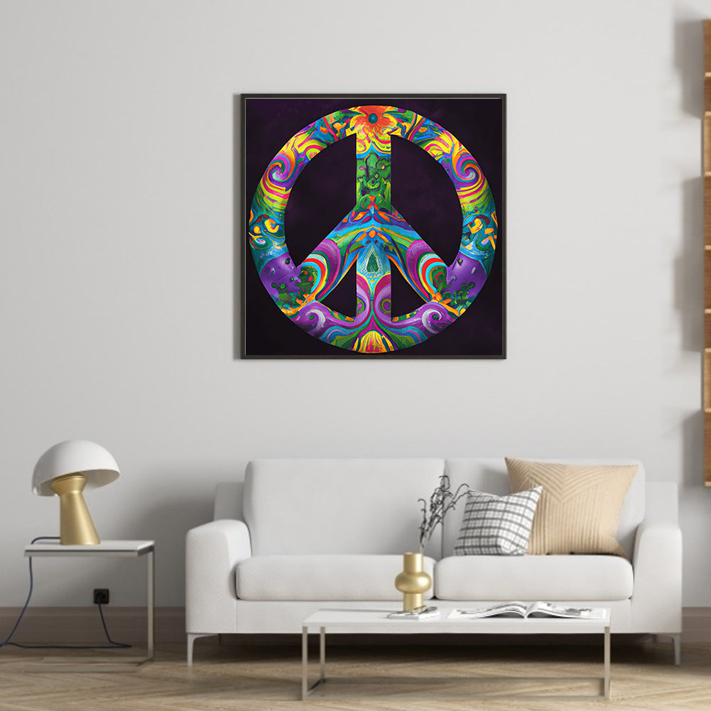 Peace Sign - Full Round Drill Diamond Painting 30*30CM