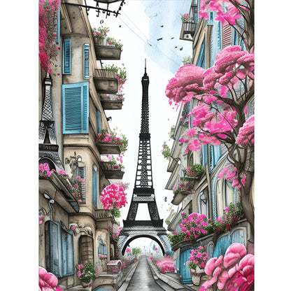 Eiffel Tower - Full Round Drill Diamond Painting 40*50CM