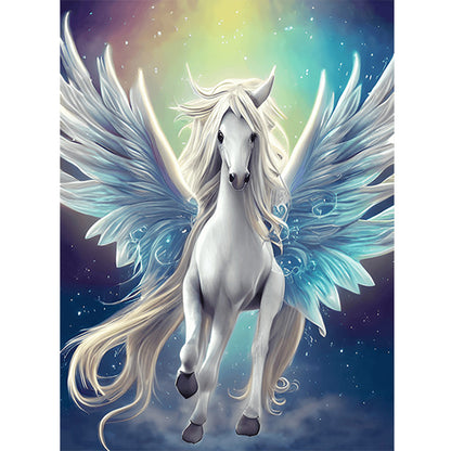 White Pegasus - Full Round Drill Diamond Painting 30*40CM