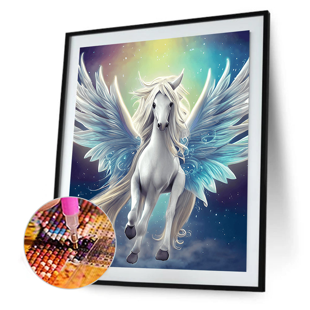 White Pegasus - Full Round Drill Diamond Painting 30*40CM