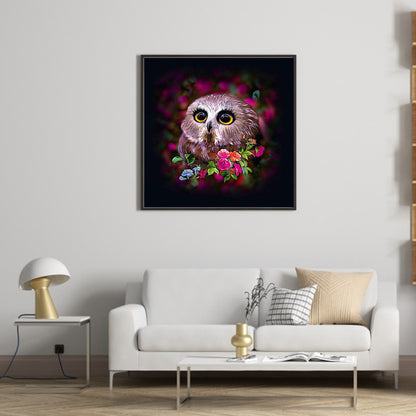 Owl - Full Round Drill Diamond Painting 35*35CM