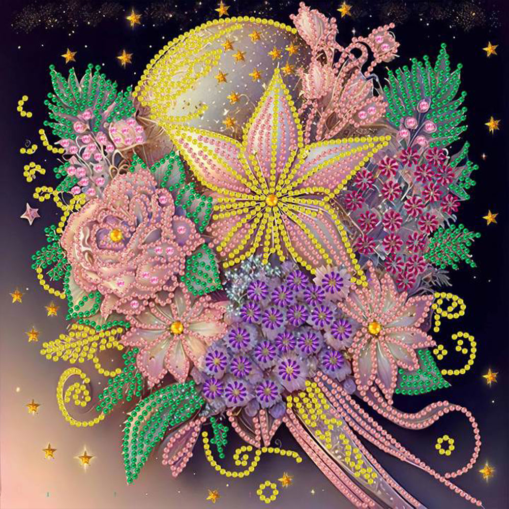 Flowers Love - Special Shaped Drill Diamond Painting 30*30CM