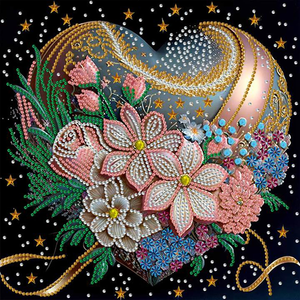 Flowers Love - Special Shaped Drill Diamond Painting 30*30CM