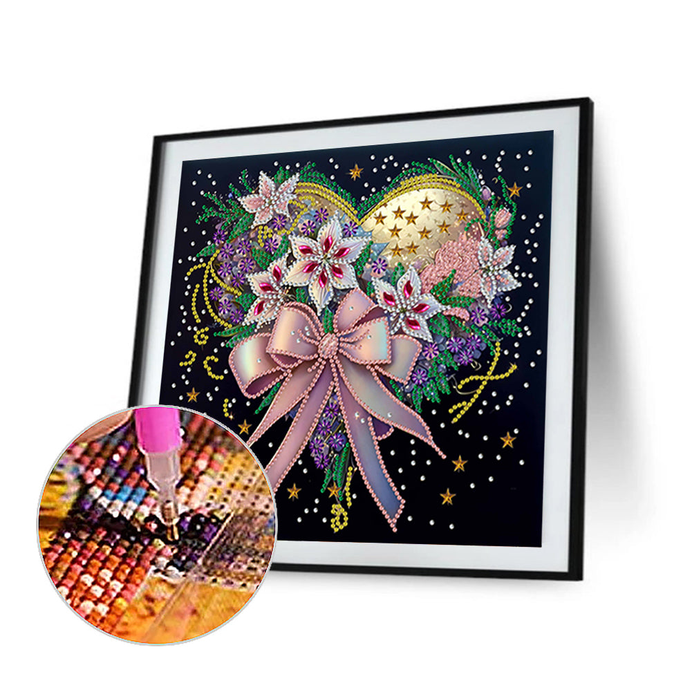 Flowers Love - Special Shaped Drill Diamond Painting 30*30CM