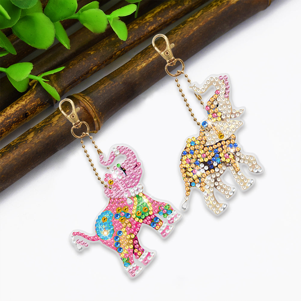 DIY Diamond Painting Keychains Kit 6Pcs Elephant