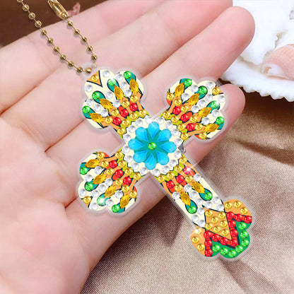 DIY Diamond Painting Keychains Kit 6Pcs Cross