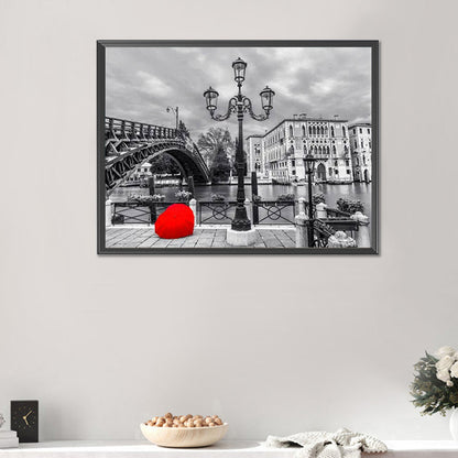 A Touch Of Red Scenery - Full Round Drill Diamond Painting 40*30CM