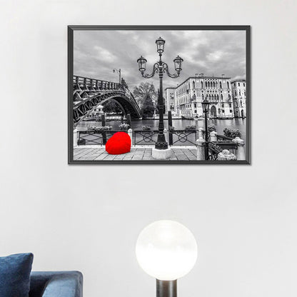 A Touch Of Red Scenery - Full Round Drill Diamond Painting 40*30CM