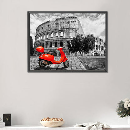 A Touch Of Red Scenery - Full Round Drill Diamond Painting 40*30CM