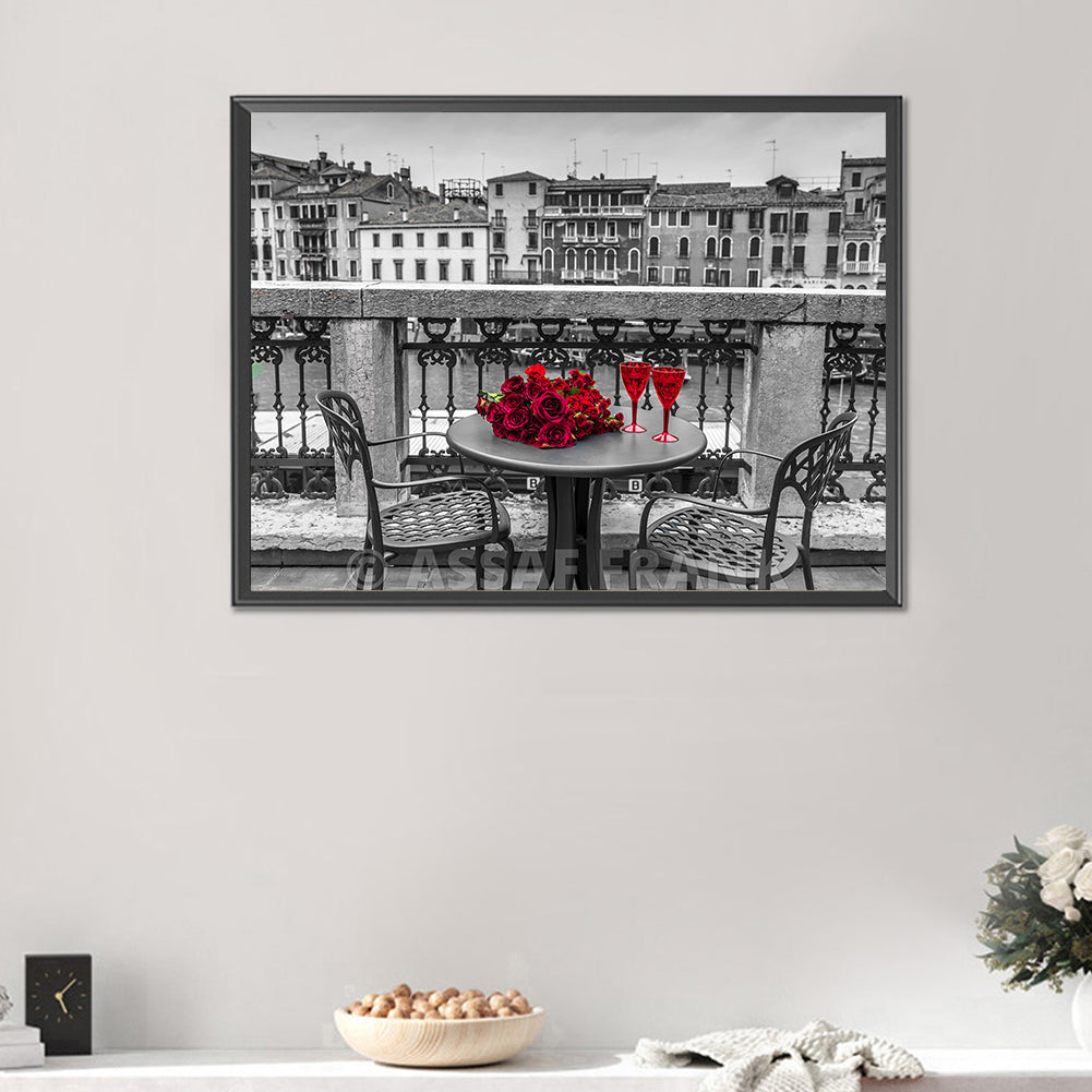 A Touch Of Red Scenery - Full Round Drill Diamond Painting 40*30CM