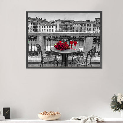 A Touch Of Red Scenery - Full Round Drill Diamond Painting 40*30CM