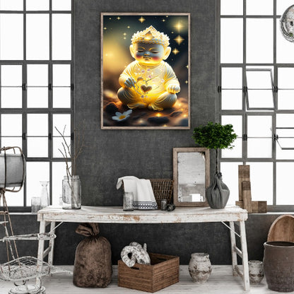 Halo Buddha Statue - Full Round Drill Diamond Painting 30*40CM