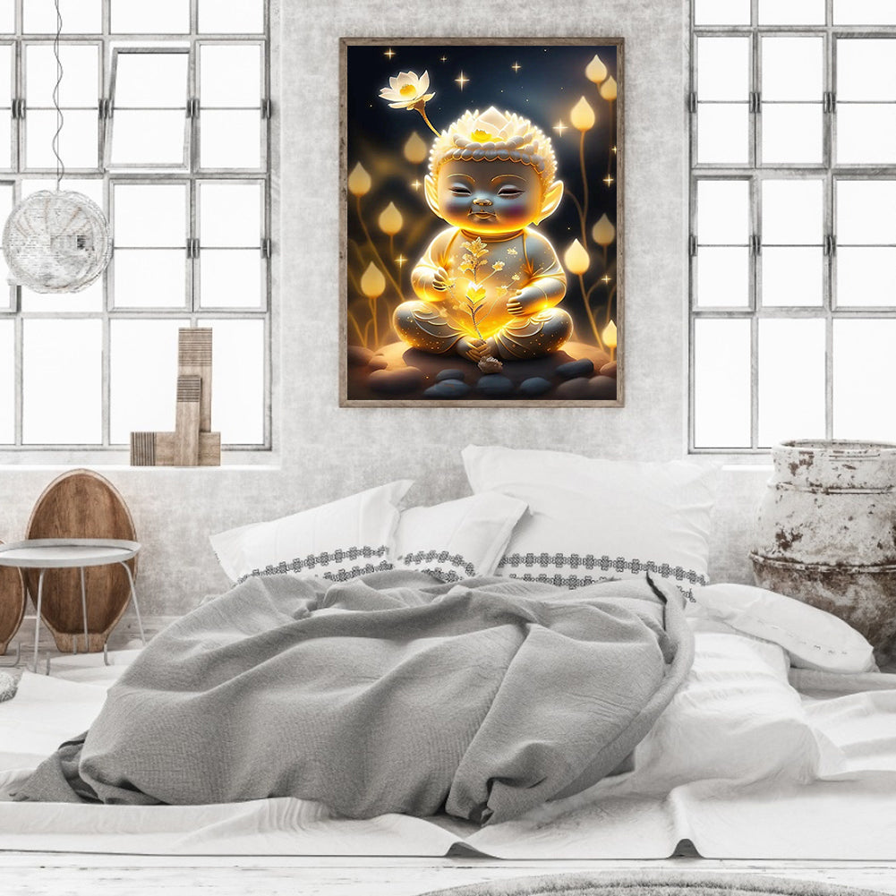 Halo Buddha Statue - Full Round Drill Diamond Painting 30*40CM