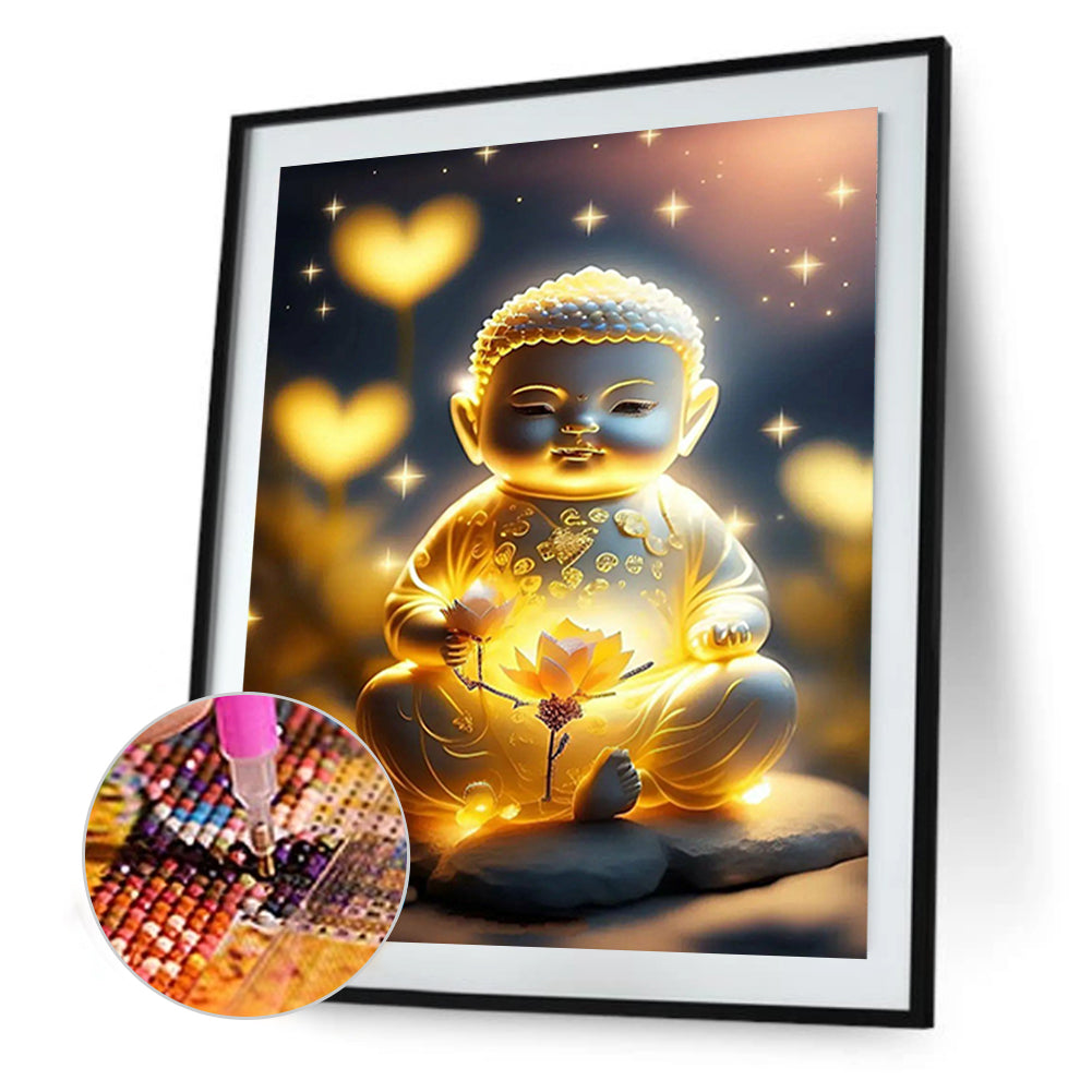 Halo Buddha Statue - Full Round Drill Diamond Painting 30*40CM