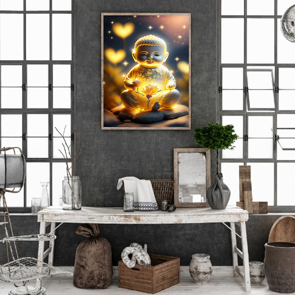 Halo Buddha Statue - Full Round Drill Diamond Painting 30*40CM