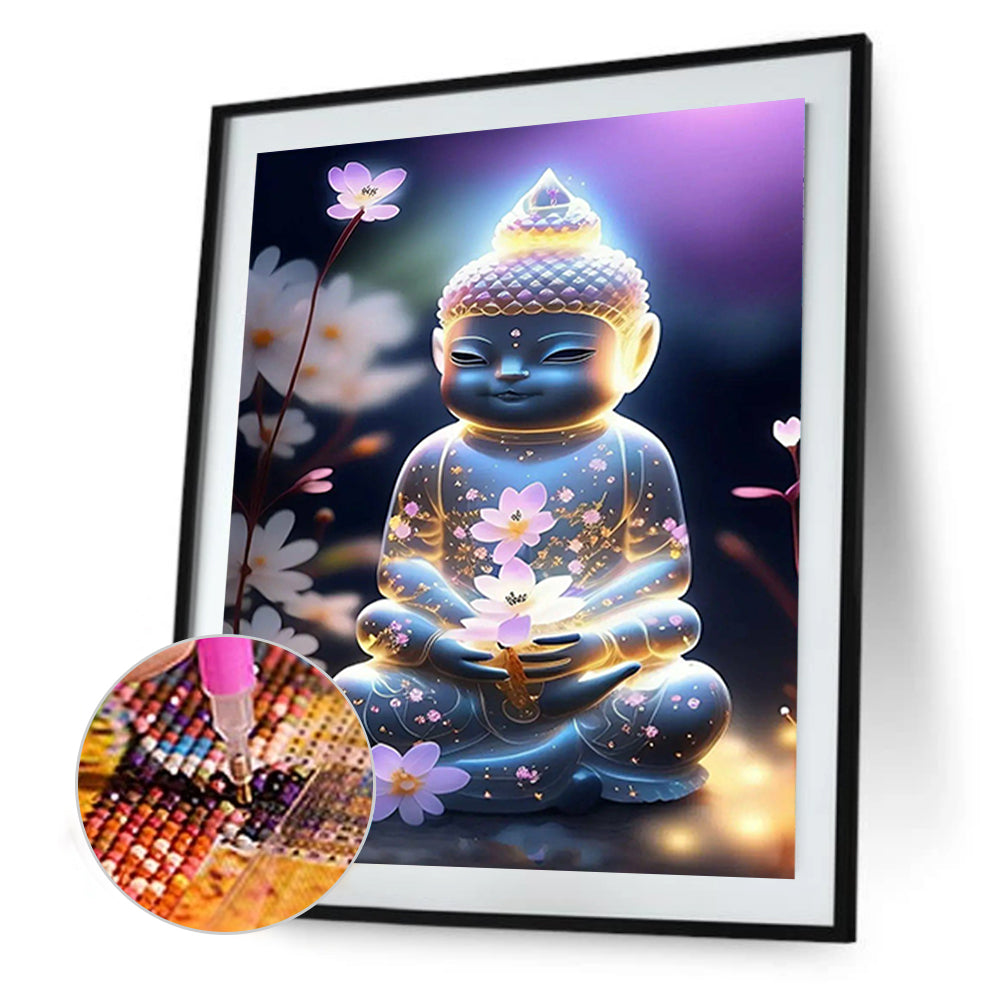 Halo Buddha Statue - Full Round Drill Diamond Painting 30*40CM