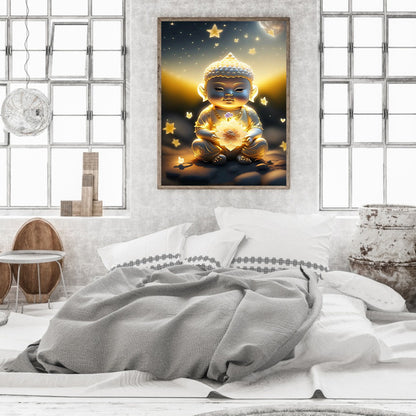 Halo Buddha Statue - Full Round Drill Diamond Painting 30*40CM