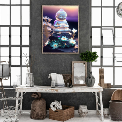 Halo Buddha Statue - Full Round Drill Diamond Painting 30*40CM