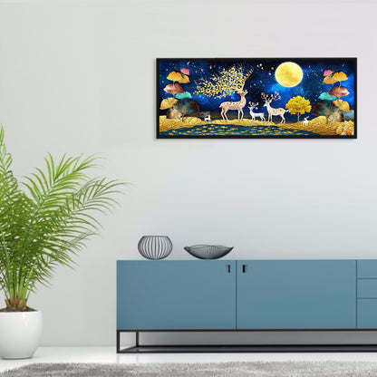 Ginkgo Leaf Elk Gold Leaf - Full Round Drill Diamond Painting 80*40CM