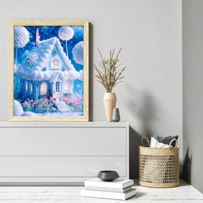 Blue Castle - Full Round Drill Diamond Painting 30*40CM