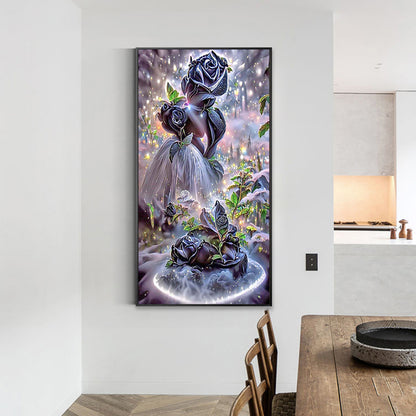 Black Rose - Full Square Drill Diamond Painting 40*70CM