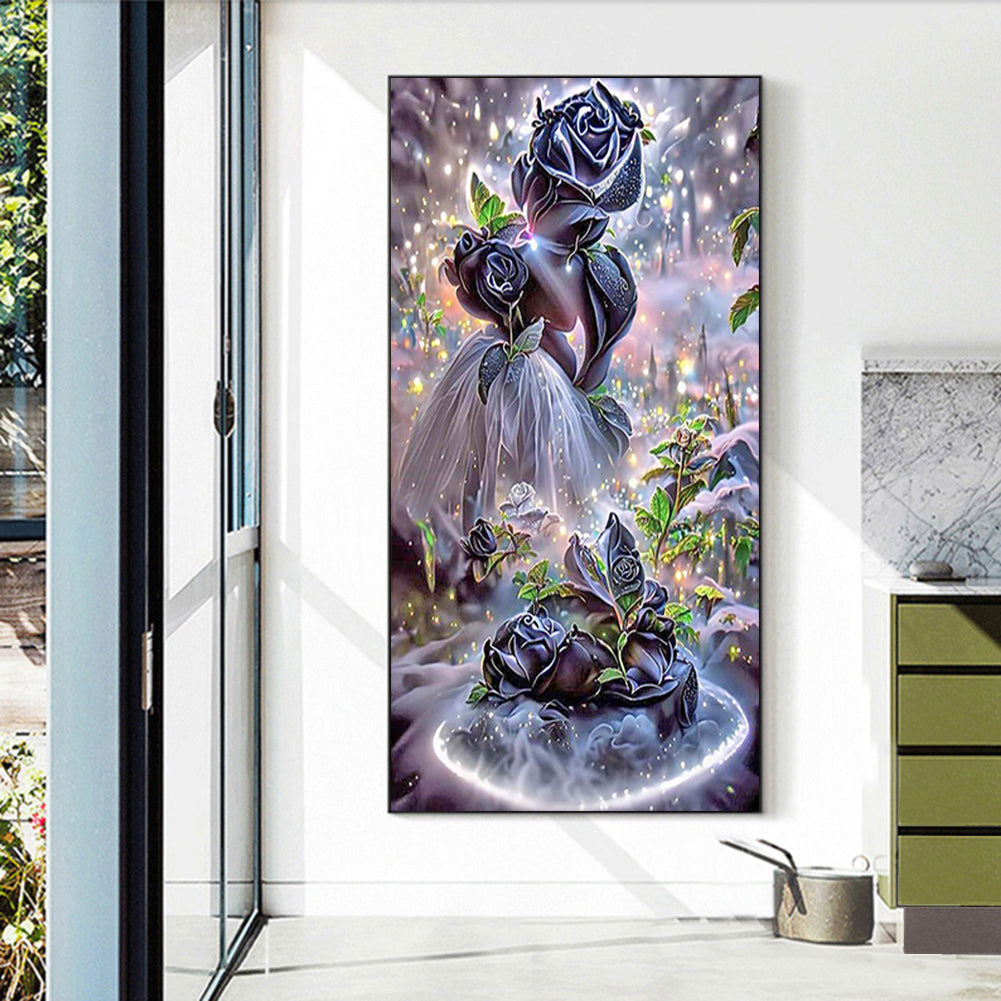 Black Rose - Full Square Drill Diamond Painting 40*70CM