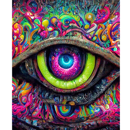 Psychedelic Eye - Full Round Drill Diamond Painting 30*35CM