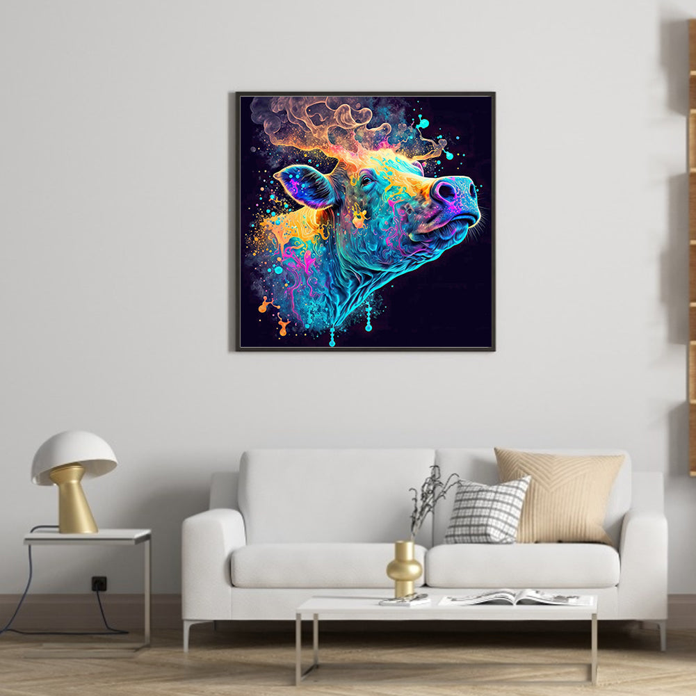 Color Bull Head - Full Round Drill Diamond Painting 30*30CM