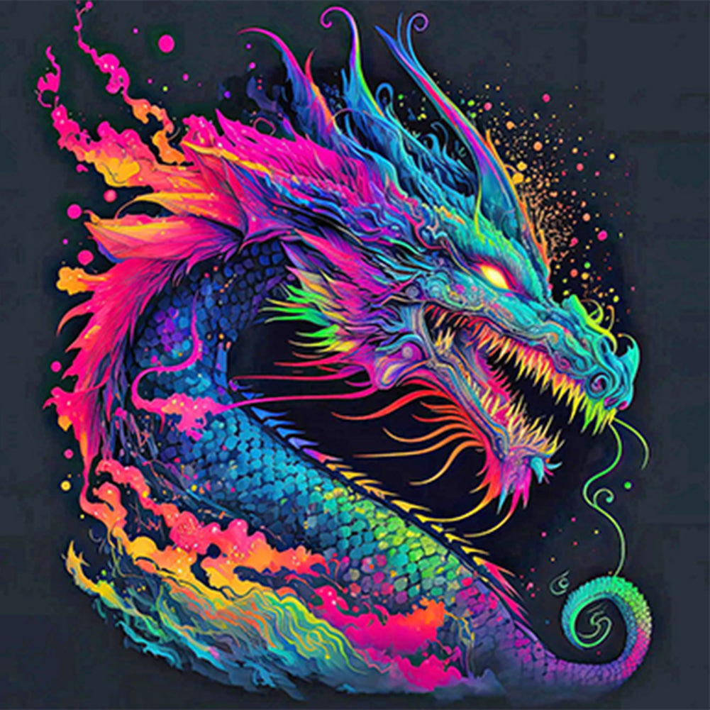 Colorful Dragon - Full Round Drill Diamond Painting 30*30CM