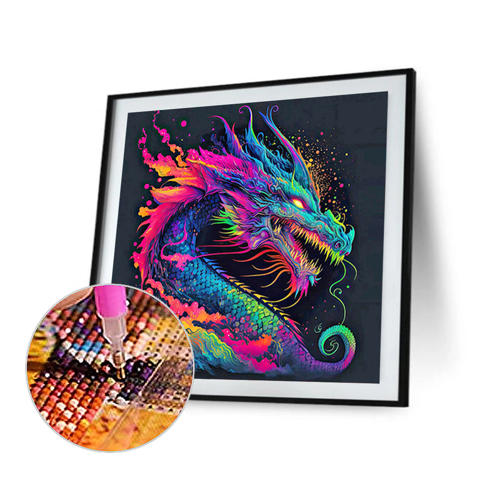 Colorful Dragon - Full Round Drill Diamond Painting 30*30CM