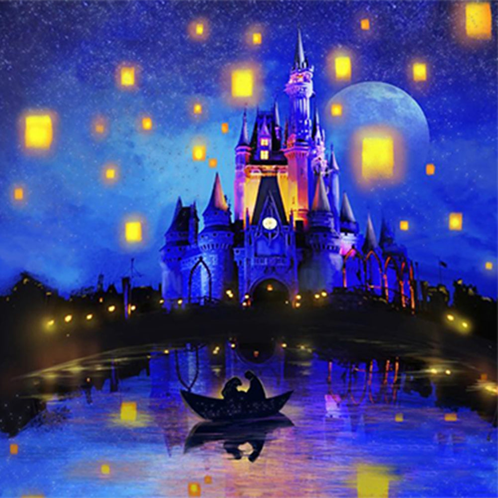 Disney Castle At Night - Full Round Drill Diamond Painting 30*30CM