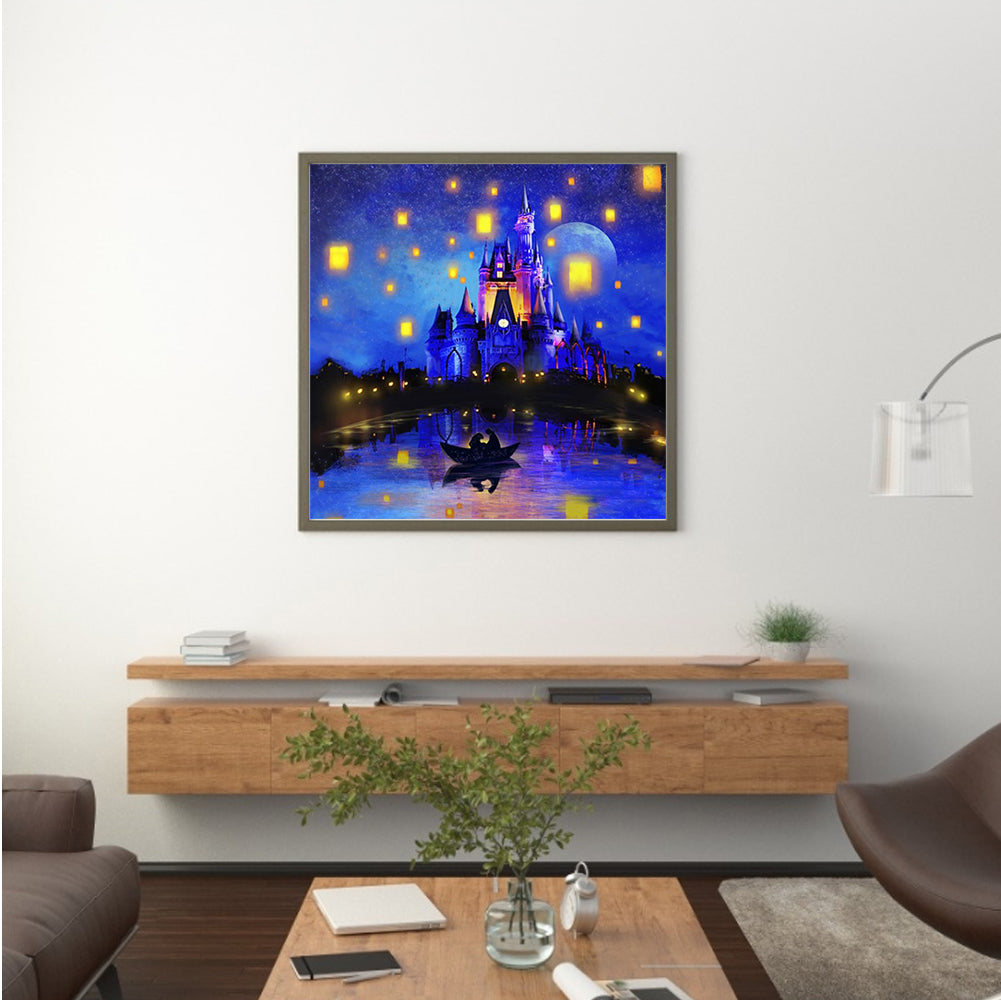 Disney Castle At Night - Full Round Drill Diamond Painting 30*30CM