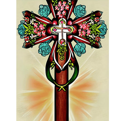 Cross - Full Round Drill Diamond Painting 30*40CM