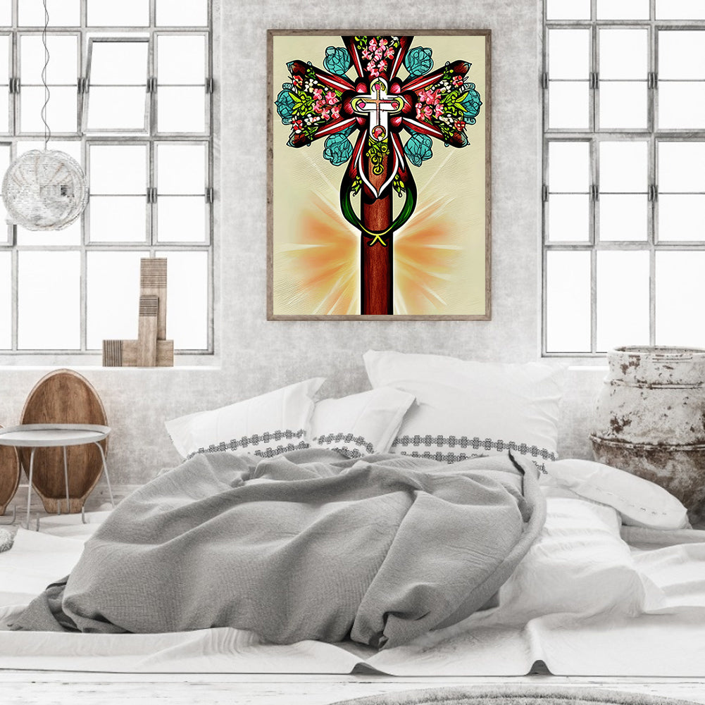 Cross - Full Round Drill Diamond Painting 30*40CM