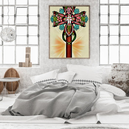 Cross - Full Round Drill Diamond Painting 30*40CM