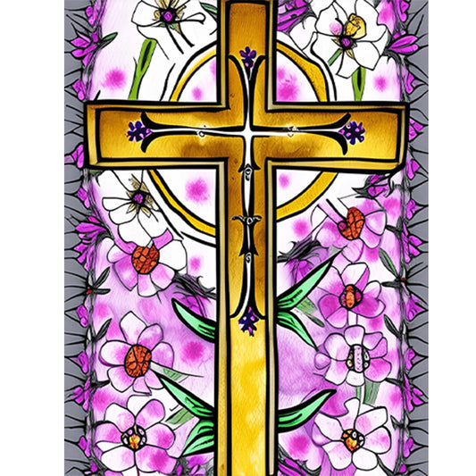 Cross - Full Round Drill Diamond Painting 30*40CM