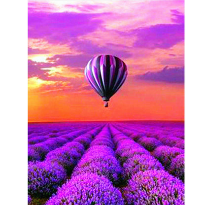 Fantasy Violet Hot Air Balloon - Full Round Drill Diamond Painting 30*40CM