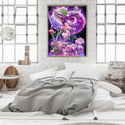 Purple Rose Fantasy - Full Round Drill Diamond Painting 30*40CM