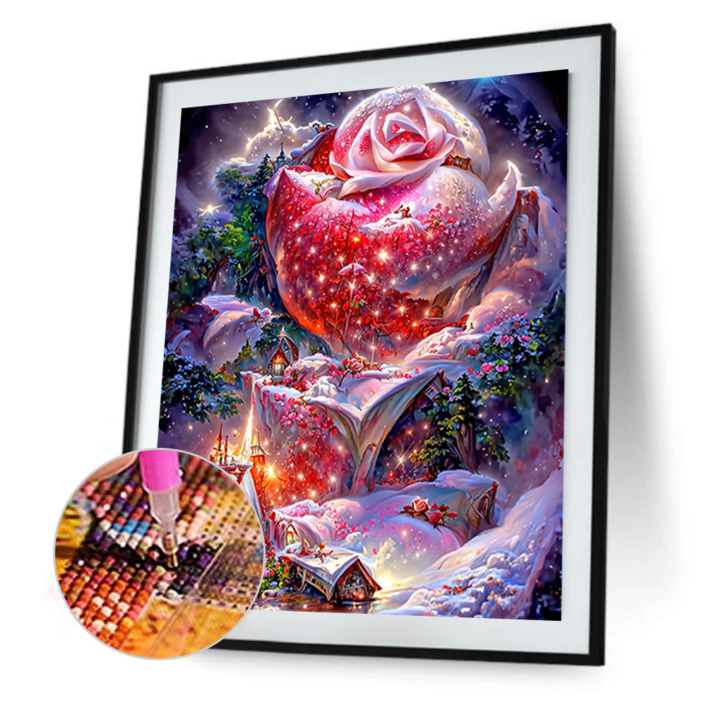 Red Rose Fantasy - Full Round Drill Diamond Painting 30*40CM